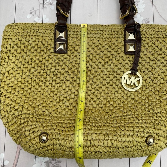 Michael Kors Woven Olive Tote with Brown Handles - Picture 3 of 7